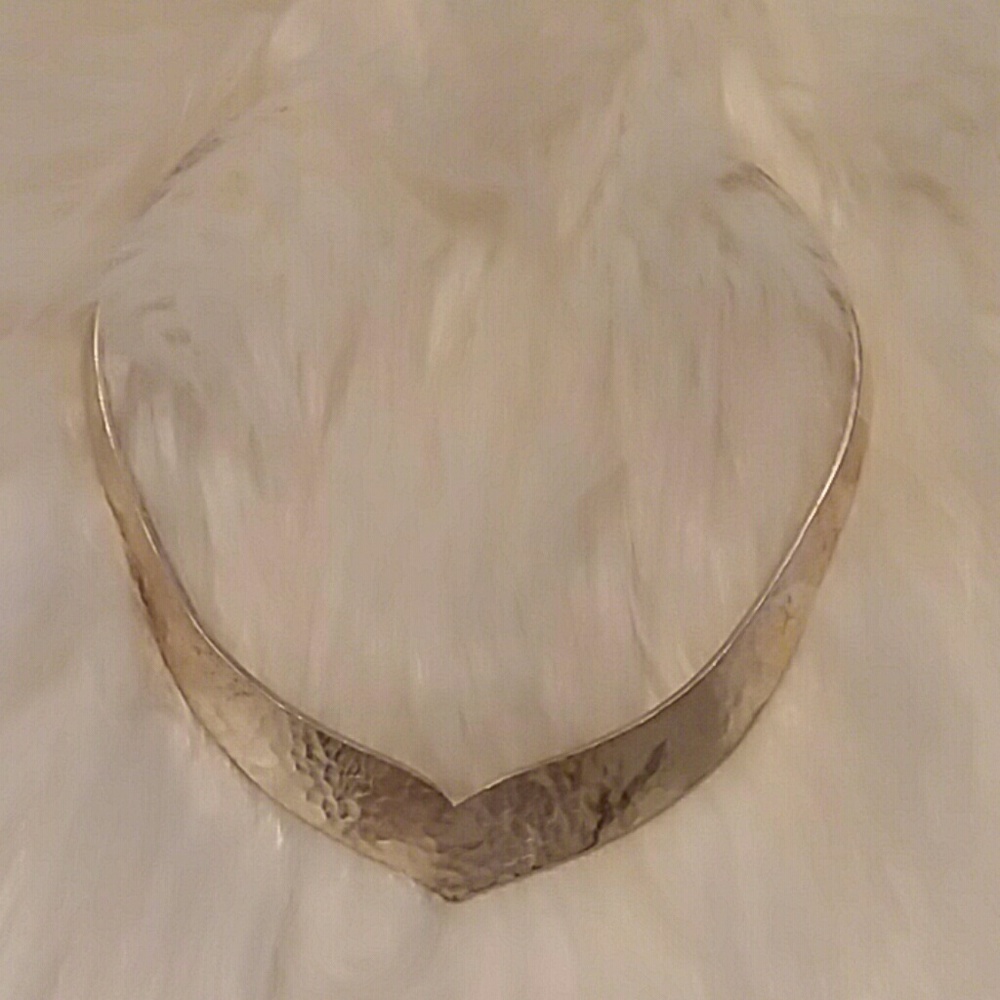Vintage Hammered Sterling Silver Collar
